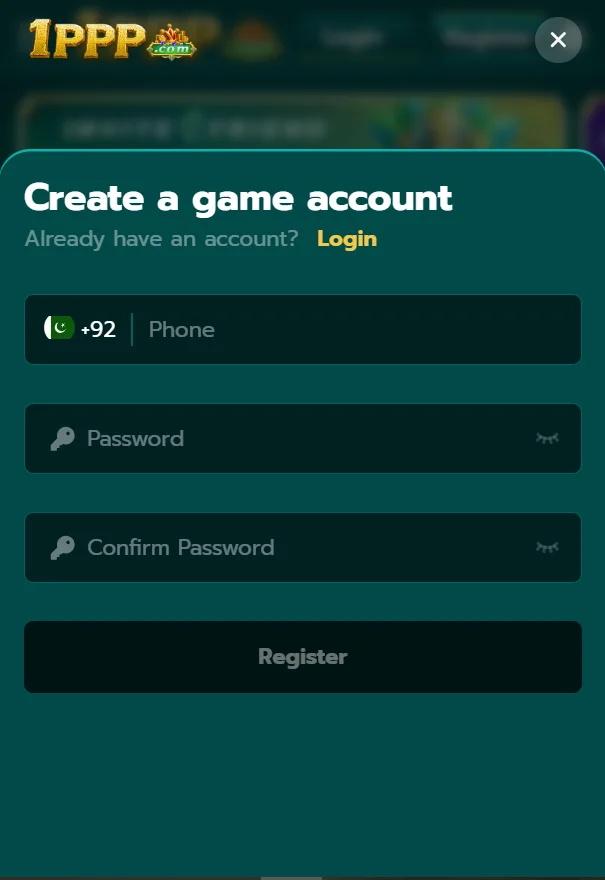1PPP Game account creation and verification process